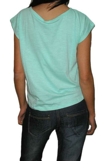 Women's cotton loose fit top in aqua