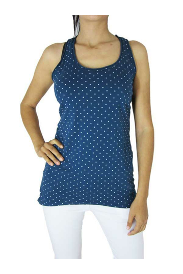 Women's sleeveless top blue with polka dot