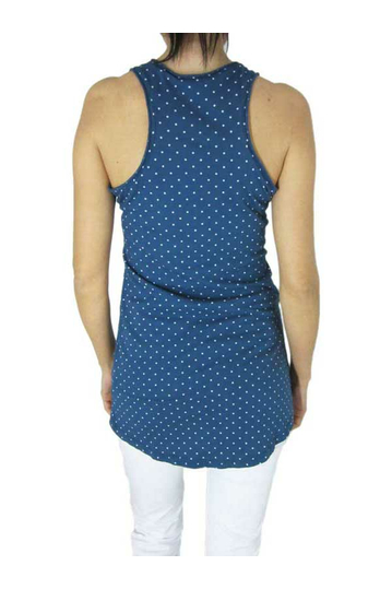 Women's sleeveless top blue with polka dot