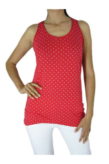 Women's sleeveless top red with polka dot