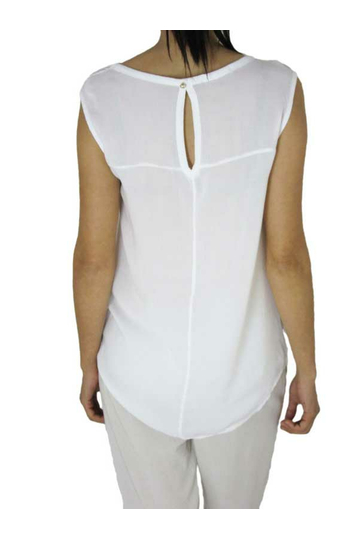 Women's sleeveless long top in white