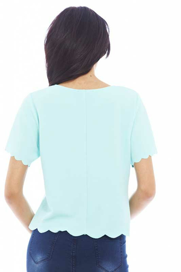 Γυναικεία κοντομάνικη μπλούζα άκουα
