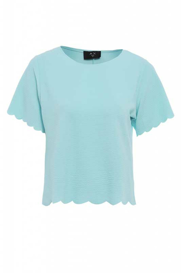 Γυναικεία κοντομάνικη μπλούζα άκουα