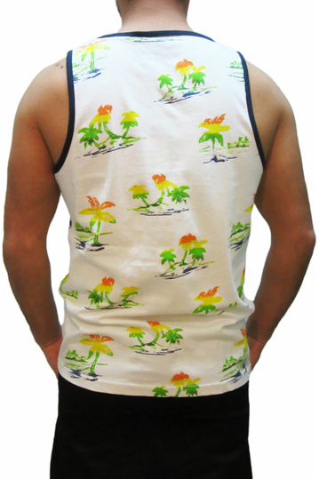 Humor ανδρικό αμάνικο μπλουζάκι Tresso λευκό με πριντ