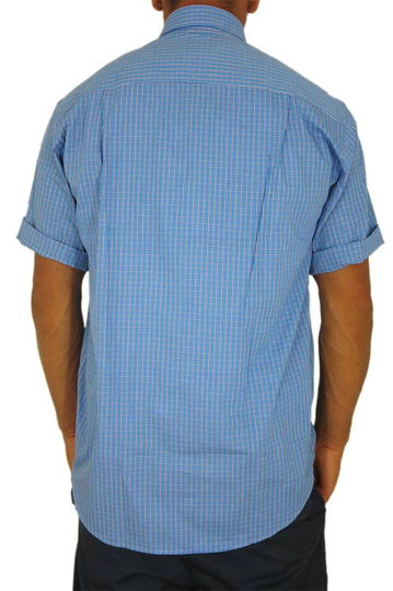 Jazzy ανδρικό πουκάμισο καρό γαλάζιο Business