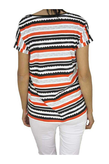 Women's stripe top black-red