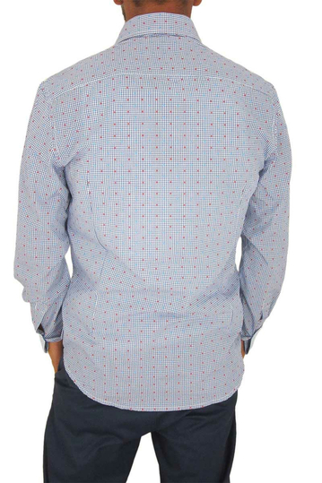 Missone ανδρικό ζακάρ πουκάμισο γαλάζιο καρό