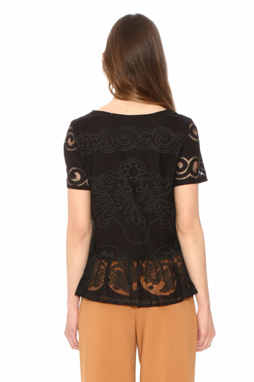 Pepaloves women's burnout top black