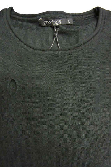 Combos ανδρικό πουλόβερ με τρύπες σε μαύρο