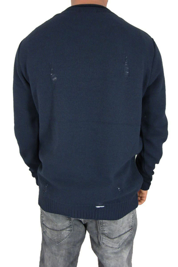 Combos ανδρικό πουλόβερ μπλε με φθορές