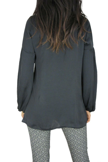 Women's collarless shirt Joyce black