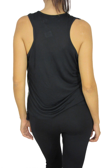 Women's racerback top with draped front layer
