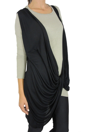 Women's long sleeve Melanie tee beige with draped top