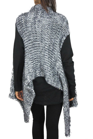Women's fluffy cardigan Carmen black-grey