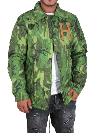 Huf men's quilted jacket Coaches camo olive