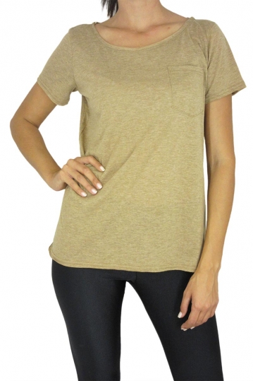 Minimum γυναικείο t-shirt Alzena κάμελ μελανζέ
