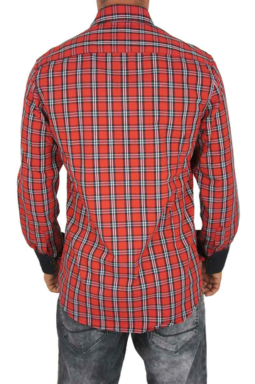 Missone ανδρικό πουκάμισο καρό κόκκινο-μαύρο