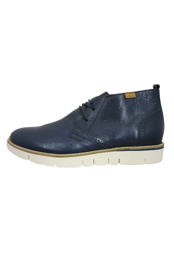 Stefan men's mid top leather boot blue