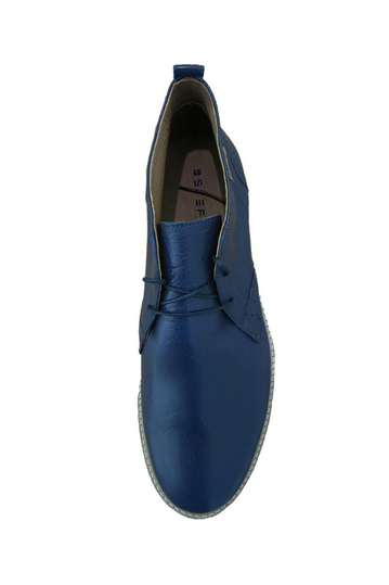 Stefan ανδρικό mid top δερμάτινο μποτάκι μπλε