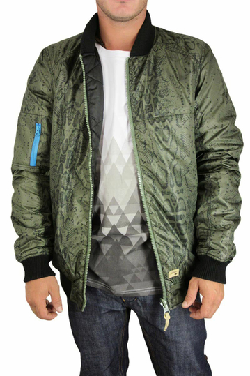 Humor double-face Bomber jacket olive-black