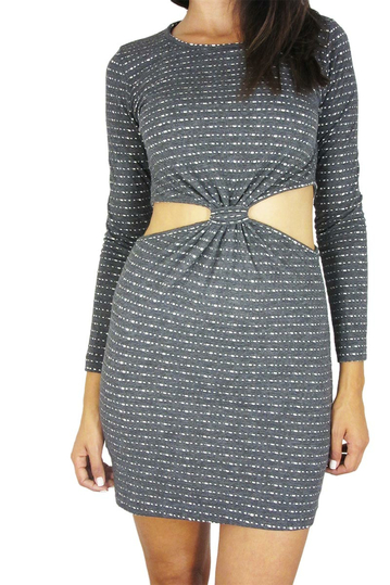 Tag Alexa long sleeved cut-out dress charcoal