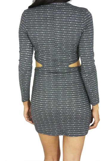 Tag Alexa μακρυμάνικο cut-out φόρεμα ανθρακί