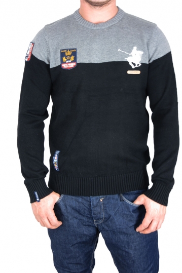 Men's sweater black-grey marl
