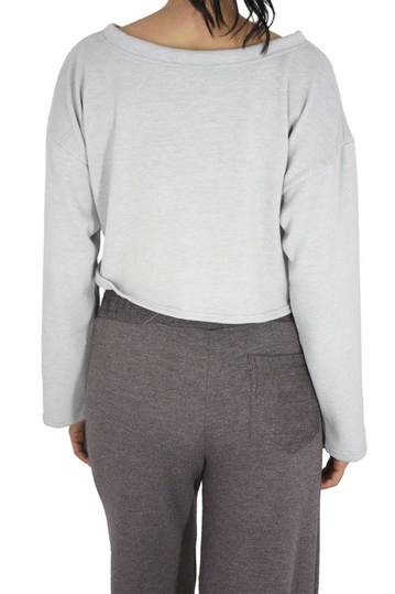 Dog's Dinner πλεκτή crop μπλούζα Tulip γκρι μελανζέ