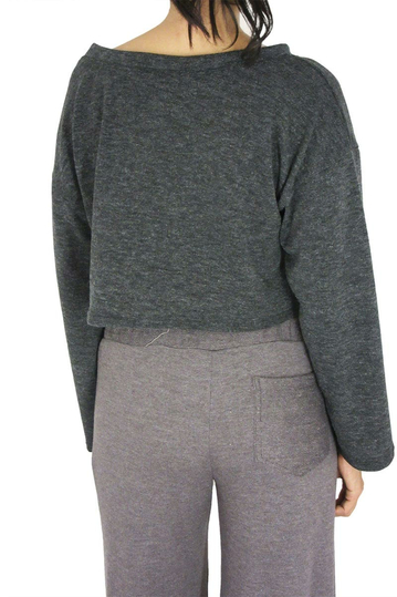 Dog's Dinner πλεκτή crop μπλούζα Tulip μαύρο μελανζέ