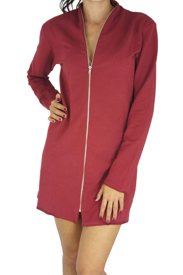 Dog's Dinner zip front mini dress Blubell bordeaux