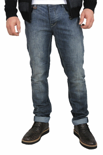 Men's faded blue jeans