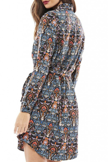 Φόρεμα πουκάμισο με μπαρόκ πριντ