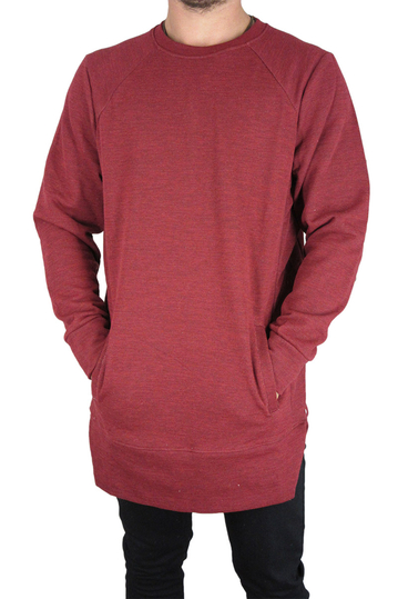 Minimarket longline sweatshirt bordeaux marl