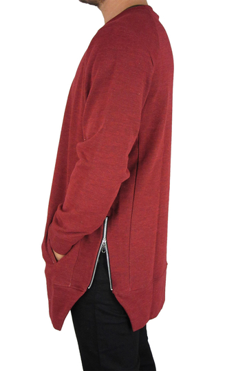 Minimarket longline φούτερ μπλούζα μπορντό μελανζέ