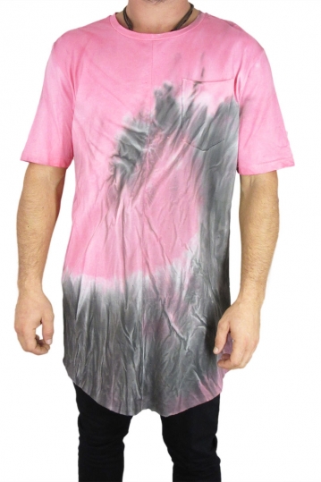 Minimarket super longline tie dye t-shirt ροζ