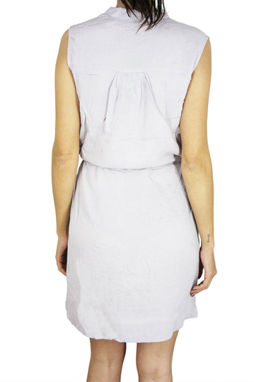 Αμάνικο φόρεμα ανοιχτό γκρι με φερμουάρ