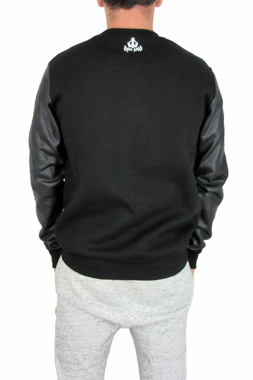 Ανδρικό φούτερ dpm gold με δέρμα-look μανίκια