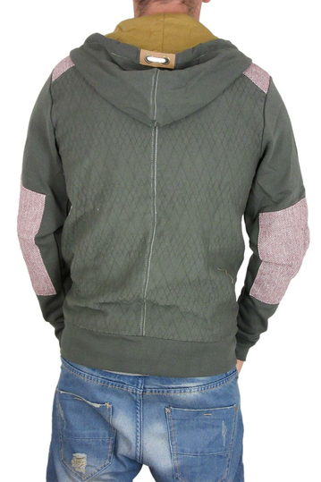 Campbell ανδρική φούτερ ζακέτα λαδί με κουκούλα