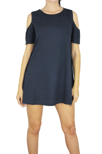 Cut out mini swing dress navy