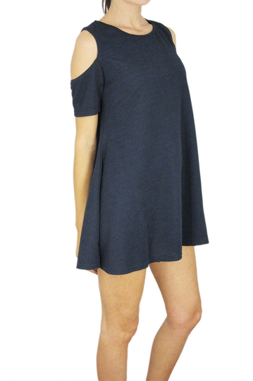 Μίνι swing φόρεμα navy με cut out ώμους