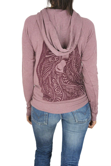 Obey women's hood sweatshirt Remember yourself burgundy marl