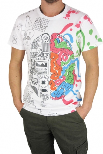 Smartness lab men's t-shirt Brain print
