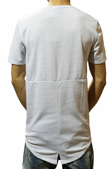 Anerkjendt longline t-shirt Tage λευκό με φθορές
