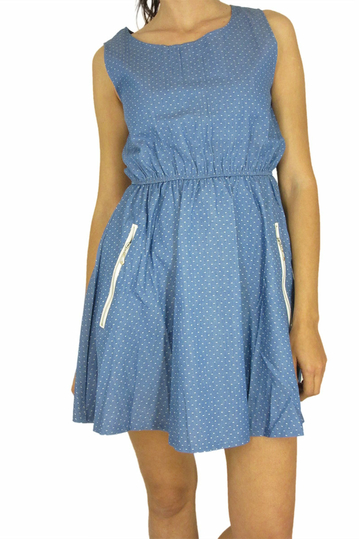 Migle + me soft denim αμάνικο κλος φόρεμα