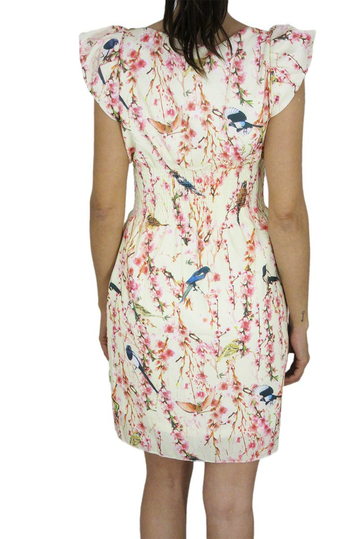 Migle + me φόρεμα μίνι αμάνικο με βολάν ώμους