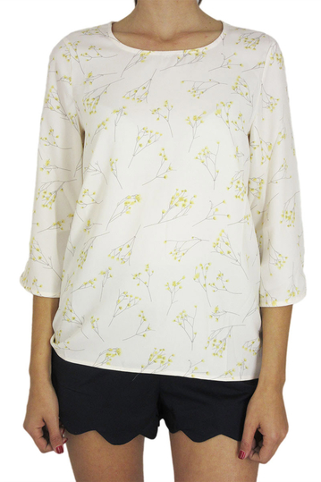 Migle + me three quarter sleeve women's top cream