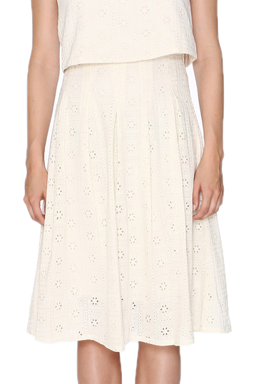 Pepaloves high waist midi skirt cream