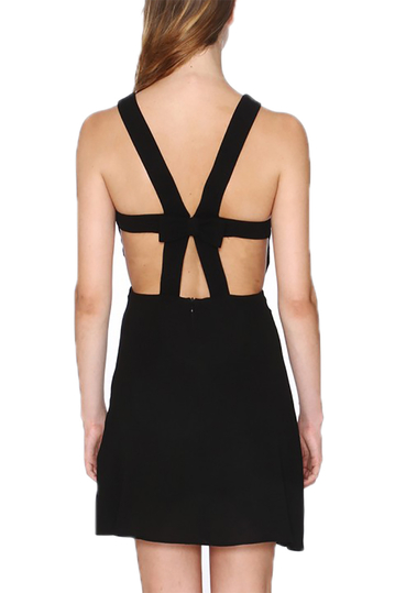 Pepaloves crossed back mini dress black