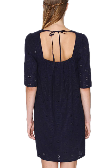 Pepaloves mini dress navy with open back