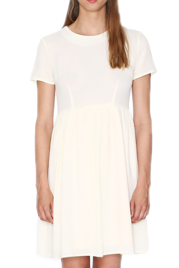 Pepaloves short sleeve skater dress cream